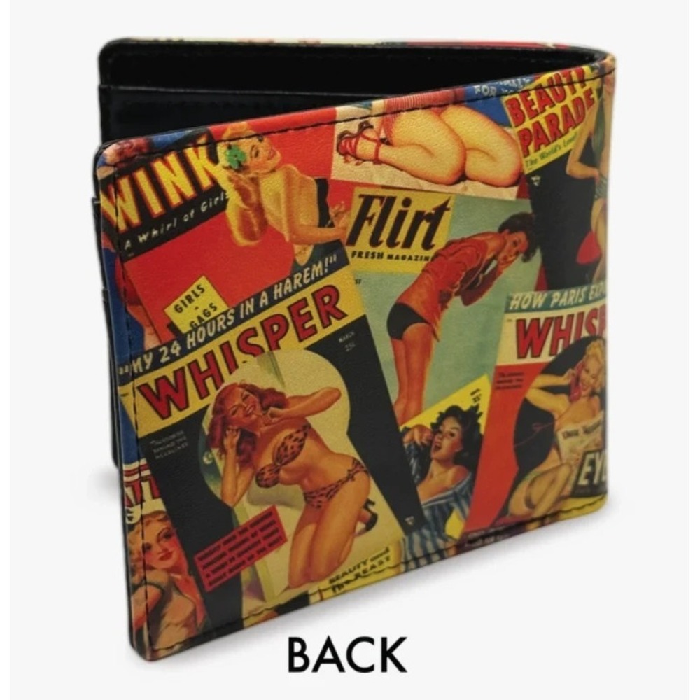 Retro-A-Go-Go Vintage Girlie Magazines Bifold Wallet - Picture 2 of 2